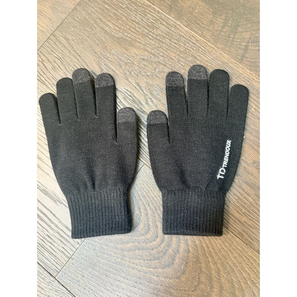 TRENDOUX Winter Gloves Touchscreen Anti-Slip Silicone Gel Knit Black